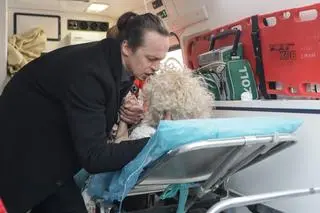 Kadr z serialu "Na Wspólnej" - Beata i Larson