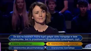 Milionerzy: Michalina miała szansę na 250 tysięcy złotych, ale pokonał ją różanecznik