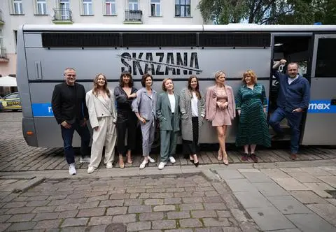 Kulesza, Adamska, Lichota na spotkaniu prasowym serialu "Skazana". "Każdy może być podejrzany"