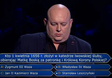 Jeśli czytaliście "Potop", to powinniście znać odpowiedź na to pytanie w "Milionerach"