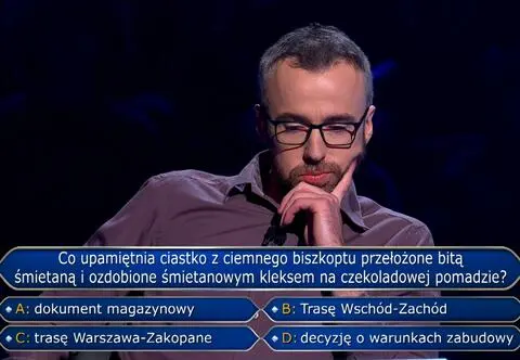 "Milionerzy". Pytanie o ciastko z biszkoptu warte aż 250 tysięcy złotych. Czy Sławomir znał ten deser?