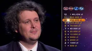 Milionerzy: Mateusz Żaboklicki, pytanie za pół miliona złotych