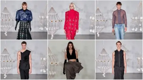 Helena, Martyna, Kuba, Dominik, Julia i Jakub na pokazie Mariusz Przybylskiego na Berlin Fashion Week
