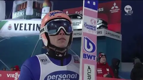 Dawid Kubacki w drugiej serii konkursu Turnieju Czterech Skoczni w Bischofshofen.