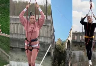Slackline 36 metrów nad ziemią na czas. Kto był szybszy w "Pokonaj mnie, jeśli potrafisz"?