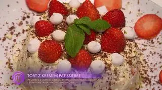 Iwo Mnich: Tort z kremem pattisiere limonkowym, I kremem truskawkowo -limonkowym