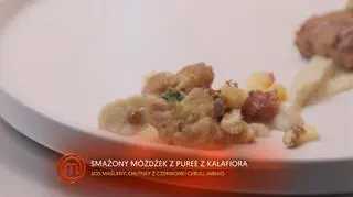  Móżdżek wieprzowy z purée z kalafiora