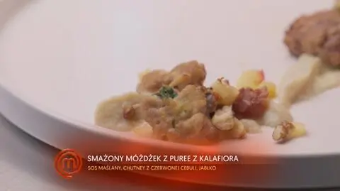  Móżdżek wieprzowy z purée z kalafiora