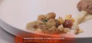  Móżdżek wieprzowy z purée z kalafiora