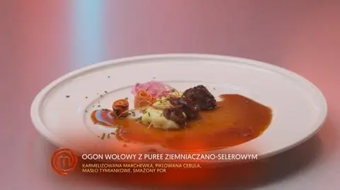 Ogon wołowy z purée ziemniaczano-selerowym