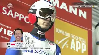Kamil Stoch - doskonały skok w finałowej serii 1 konkursu w Sapporo