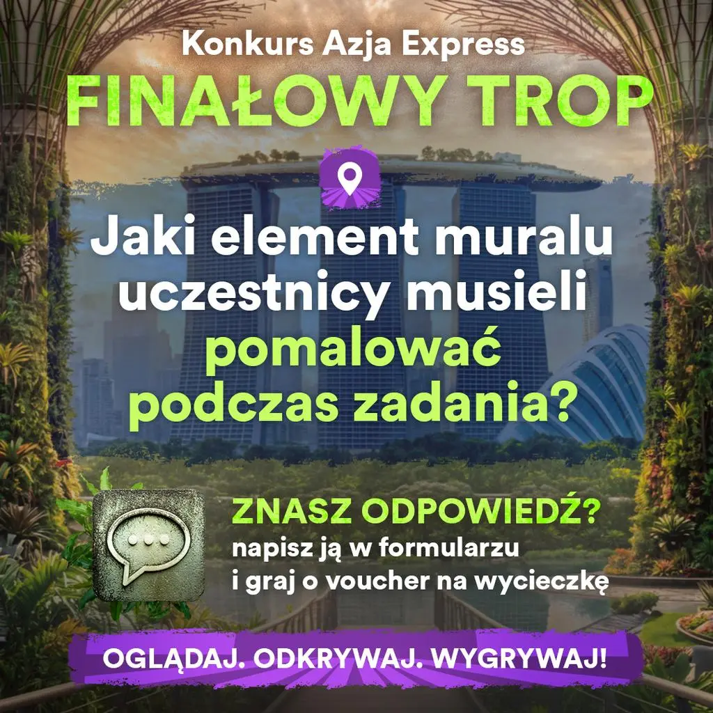 Pytanie konkursowe "Azja Express" do 3. odcinka