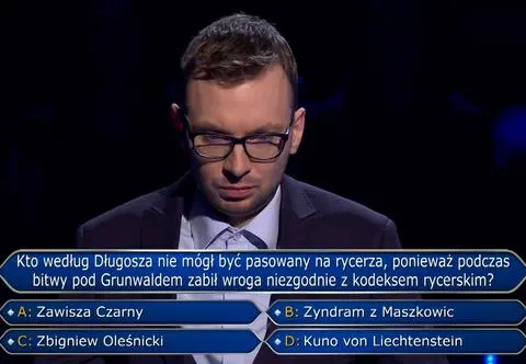 Kto według Długosza nie mógł być pasowany na rycerza? Pytanie za 125 tysięcy złotych za trudne dla Patryka? 