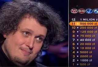 Milionerzy: Mateusz Żaboklicki ma pół miliona i dwa koła ratunkowe. Czy wygra milion?