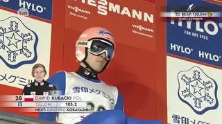 Skok Dawida Kubackiego w 2. serii konkursu Pucharu Świata w skokach narciarskich w Sapporo