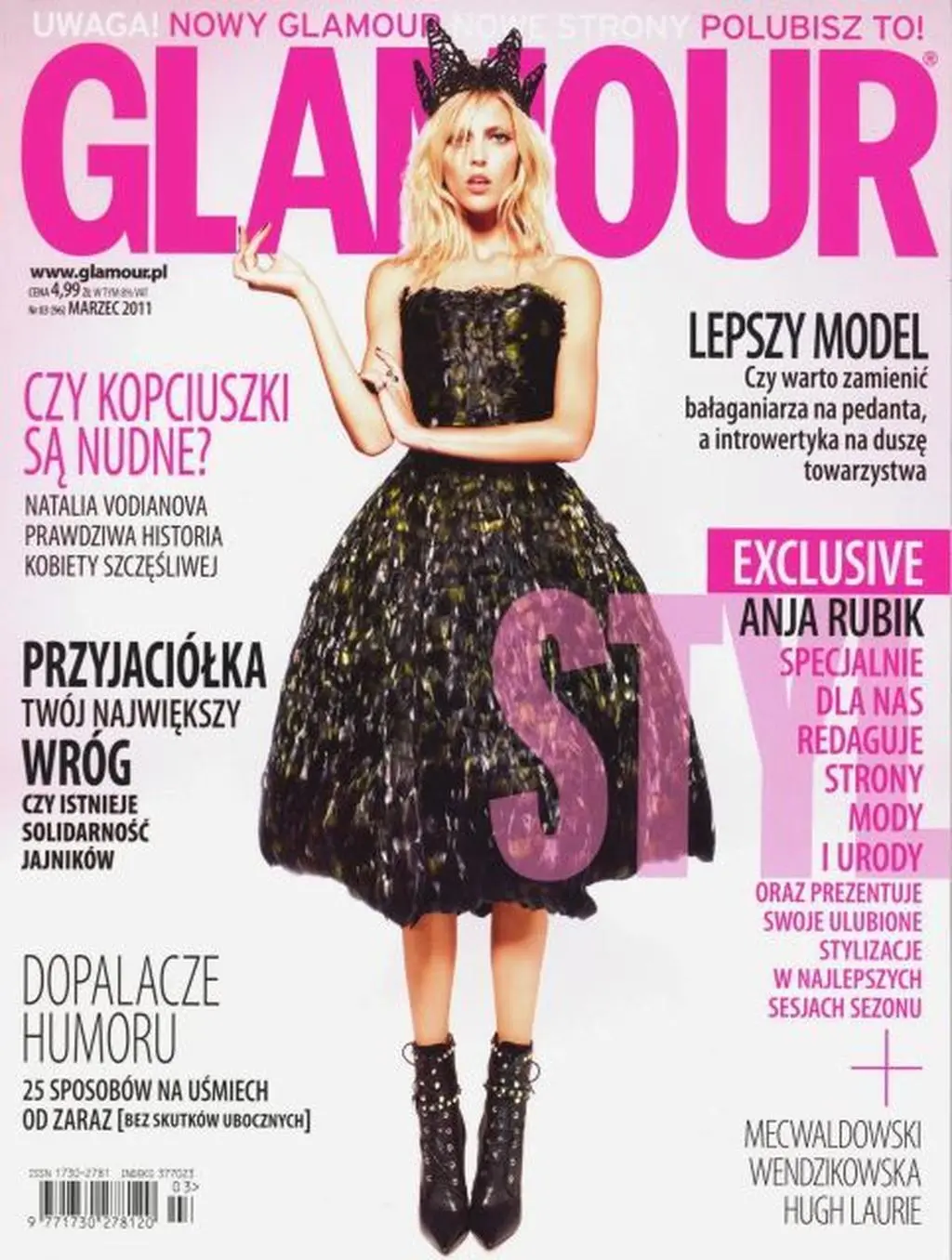Anja na okładce Glamour/2011 rok