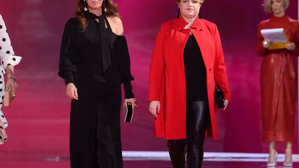 Anna Nowak-Ibisz i Katarzyna Bosacka na konferencji programowej TVN i Discovery na wiosnę 2019