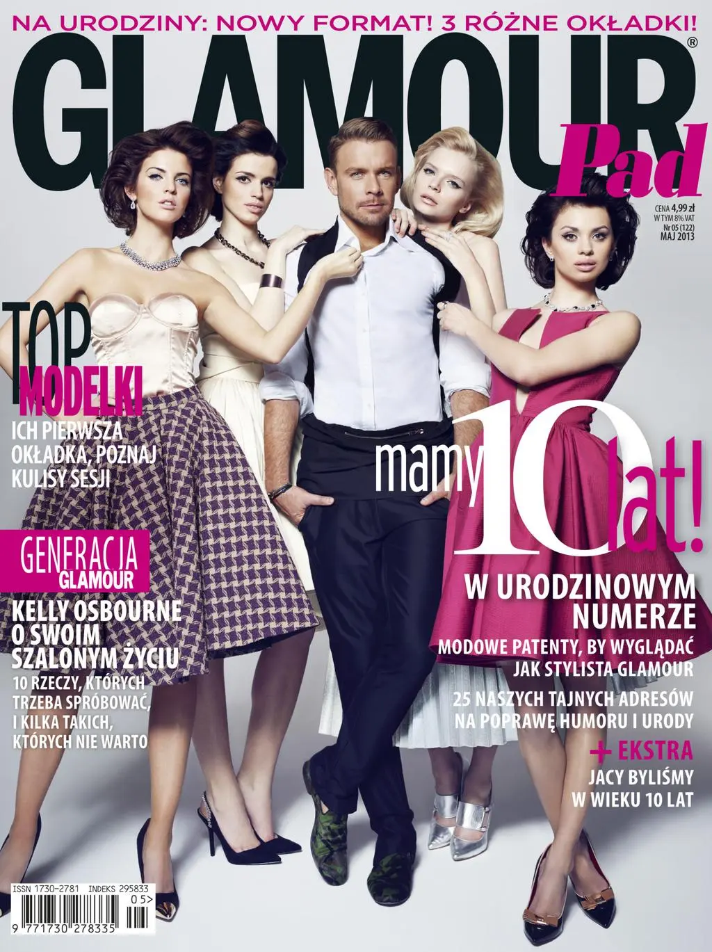 Dawid Woliński, Justyna, Marta, Tamara i Ania na okładce "Glamour"
