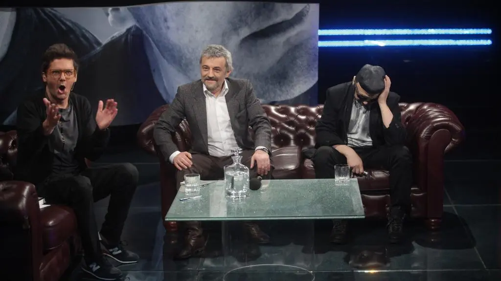 Kuba Wojewódzki, Marek Raczkowski i Arkadiusz Jakubik 