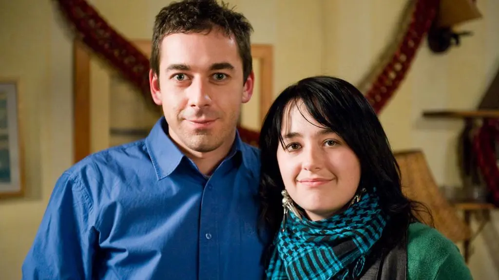 Maciek Domaszewski  i Monika Markiewicz na planie "Na Wspólnej"