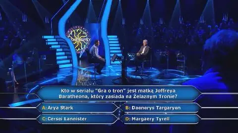 Marcin nie jest fanem serialu "Gry o Tron", dlatego wykorzystał ostatnie koło ratunkowe 50:50!