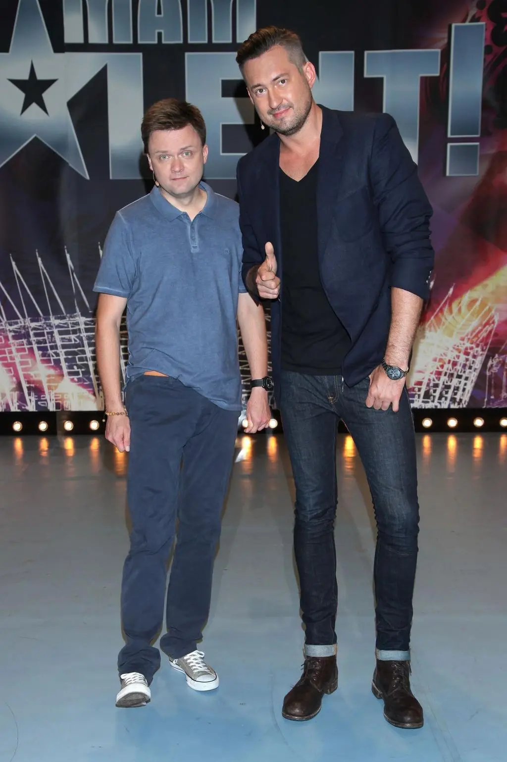 Marcin Prokop i Szymon Hołownia na castingu w Warszawie
