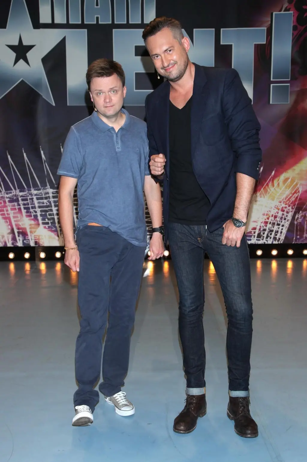 Marcin Prokop i Szymon Hołownia na castingu w Warszawie