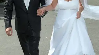 Marta Szulawiak z mężem