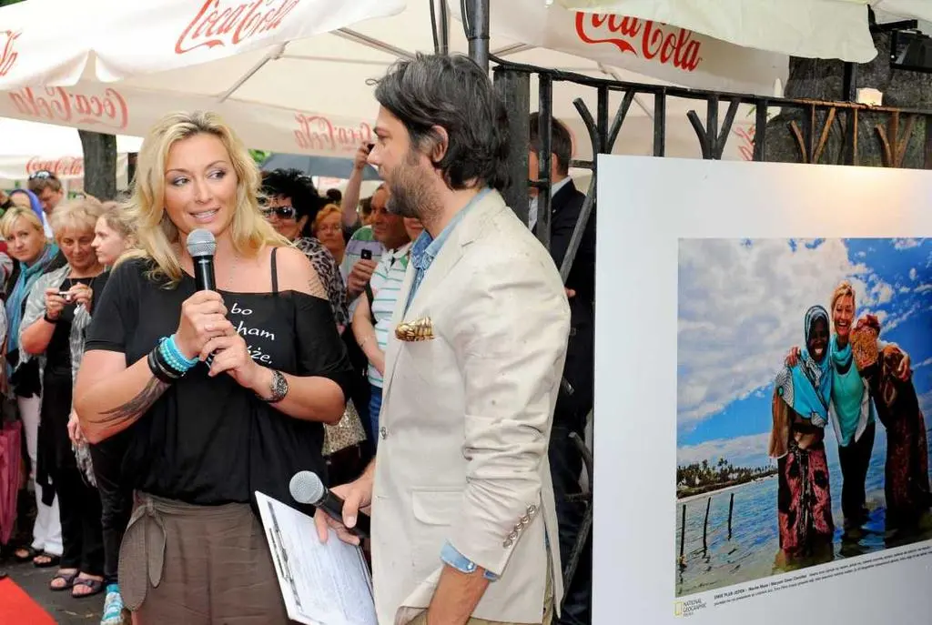 Martyna Wojciechowska i Olivier Janiak na otwarciu wystawy
