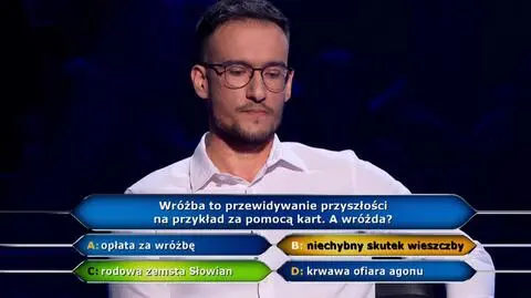 Milionerzy: Jakub nie miał już koła, więc musiał strzelić