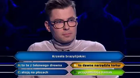 Milionerzy: Krzesło brazylijskie pokonało Szymona