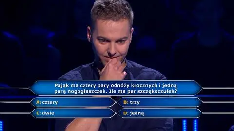 Milionerzy PRZED EMISJĄ W TV: Ile par szczękoczułek ma pająk?