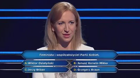 Milionerzy PRZED EMISJĄ W TV: Kto był współzałożycielem Partii Kobiet?