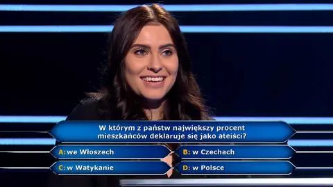 Milionerzy PRZED EMISJĄ W TV: Paulina przed pytaniem o ateistów