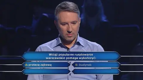 Milionerzy PRZED EMISJĄ W TV: Rusztowanie do protezy czy budynków?