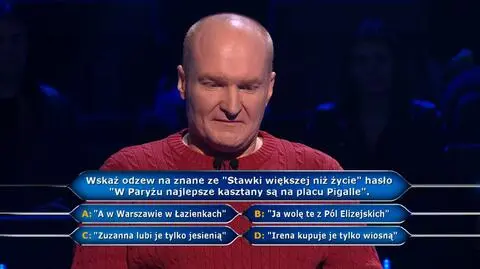 Milionerzy: Pytanie za 20 tysięcy złotych