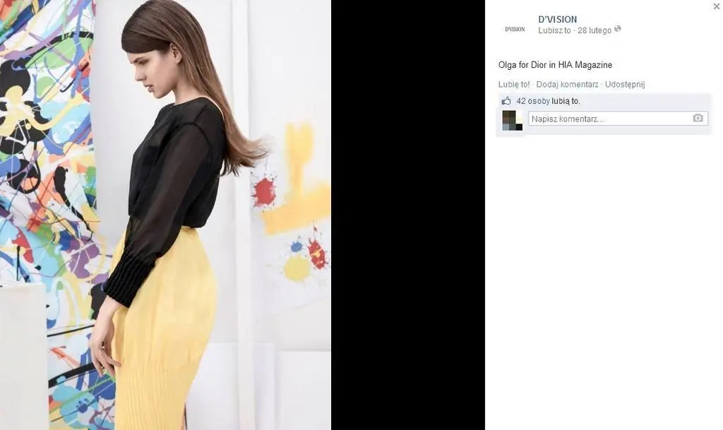 Olga dla Diora w "HIA Magazine"