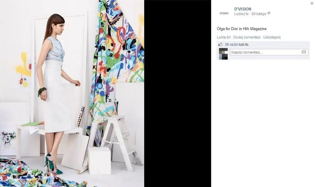 Olga dla Diora w "HIA Magazine"
