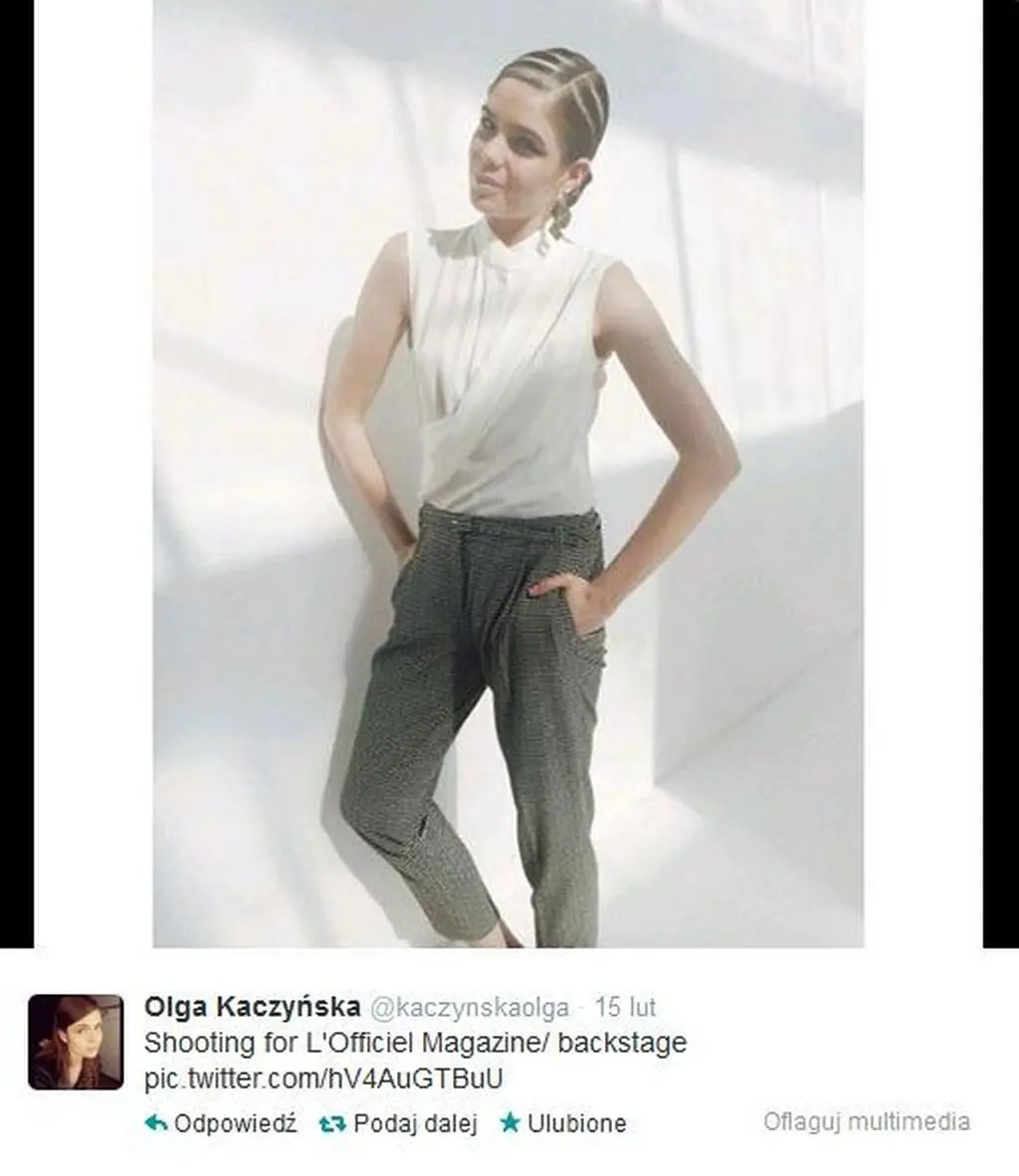 Olga podczas sesji dla "L'Officiel"
