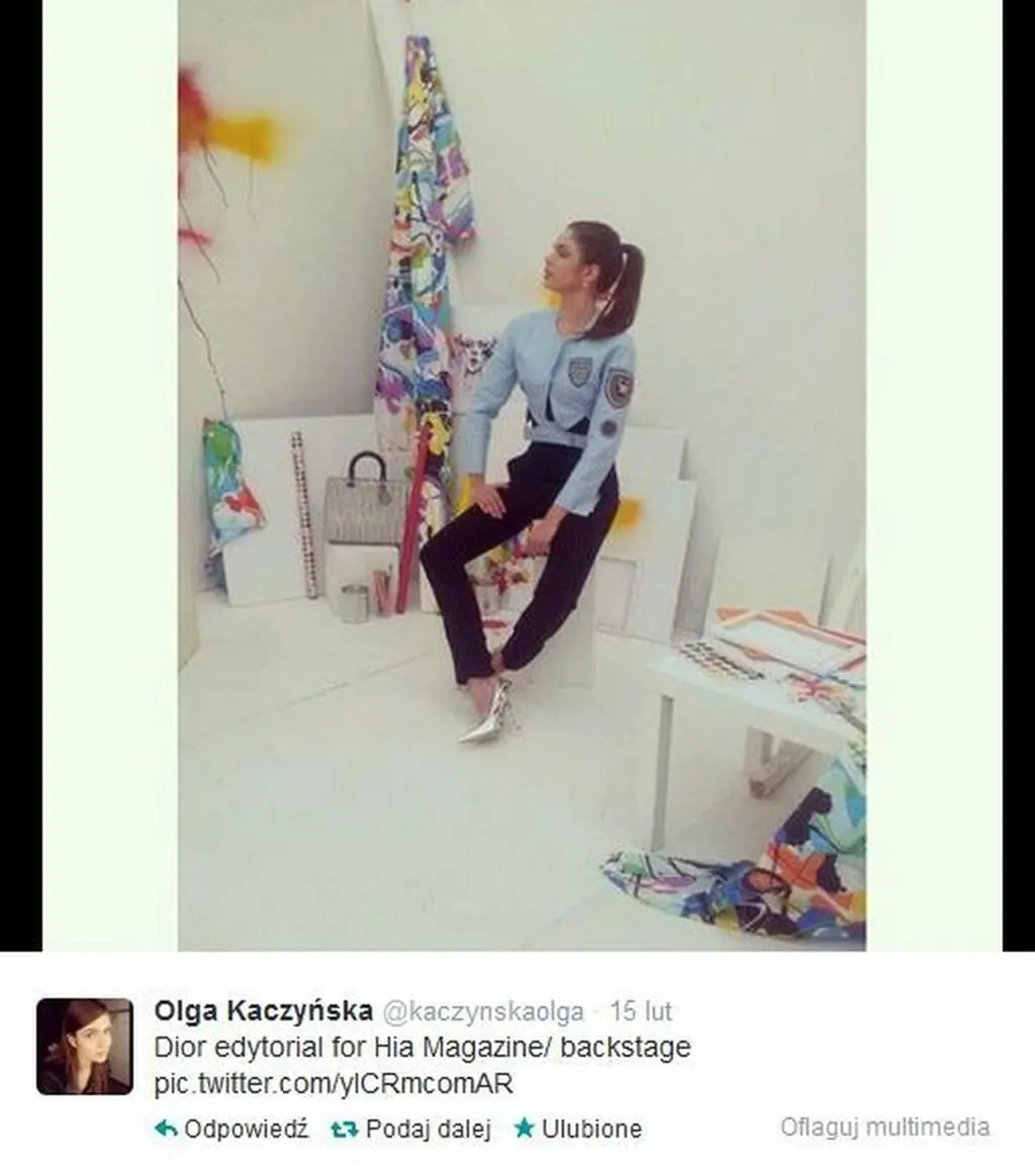 Olga podczas sesji do edytorialu Diora dla magazynu "Hia"