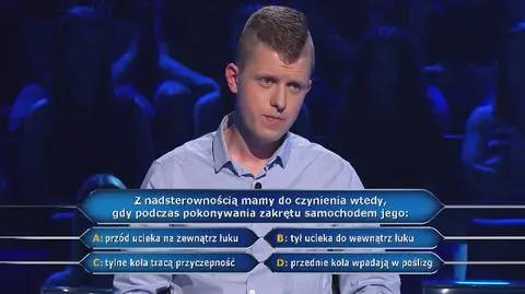 Rafał postanowił, że zrezygnuje z gry, bo zaskoczyło go pytanie o nadsterowność samochodu!