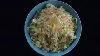 Risotto z porem i krewetkami