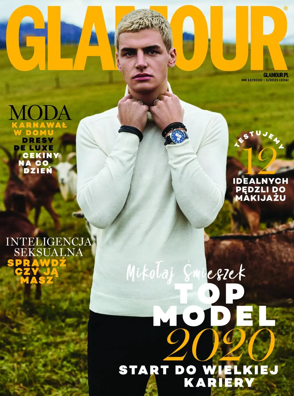Top Model: Mikołaj Śmieszek na okładce Glamour