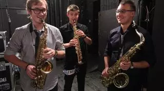 Wroclove Saxophone Quartet przed wejściem na scenę