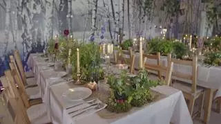 Dekoracja sali weselnej w stylu leśnym