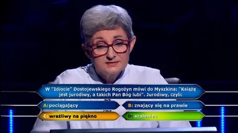 Milionerzy: Danuta miała jeszcze koło ratunkowe, ale zaryzykowała