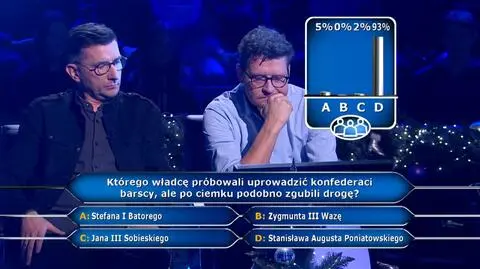 Milionerzy: Jacek i Wojtek wzięli koło przy pytaniu za 40 tysięcy