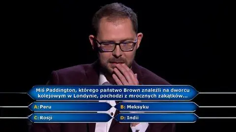 Milionerzy: Pytanie za milion złotych dotyczyło misia Paddingtona