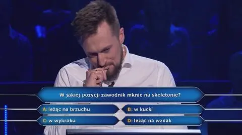 Milionerzy: W jakiej pozycji zawodnik mknie na skeletonie?