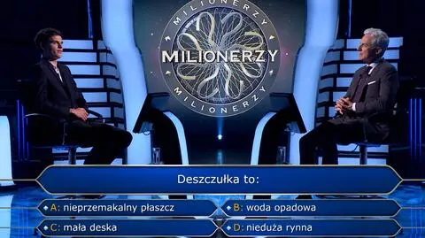 ''Milionerzy''. Deszczułka to...? Pytanie za 500 zł okazało się pechowe. Nie pomogło nawet koło ratunkowe